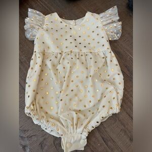 Cuteheads Gold Polkadot Tulle Bubble Romper